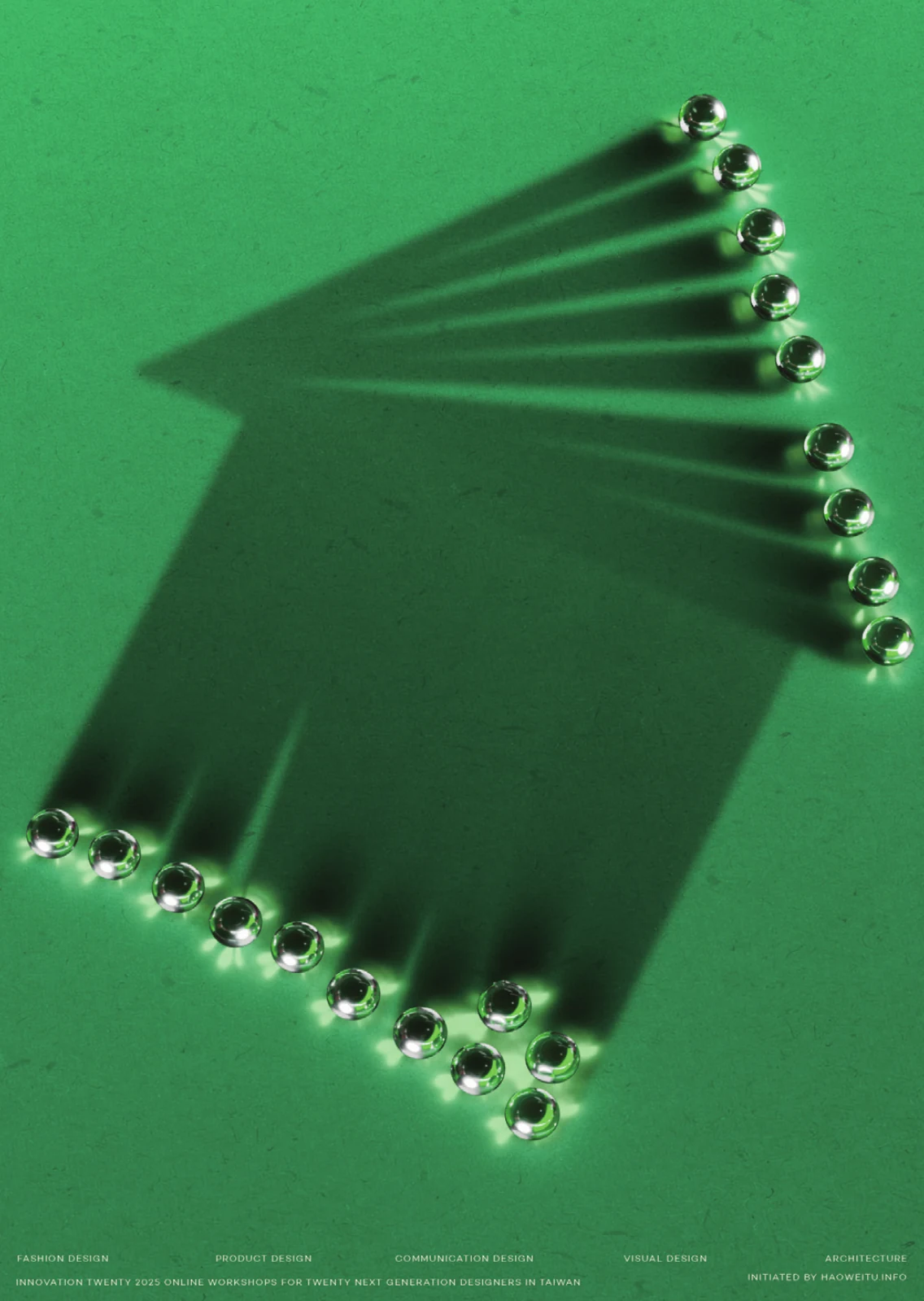 Green Innovation Twenty poster with long shadows