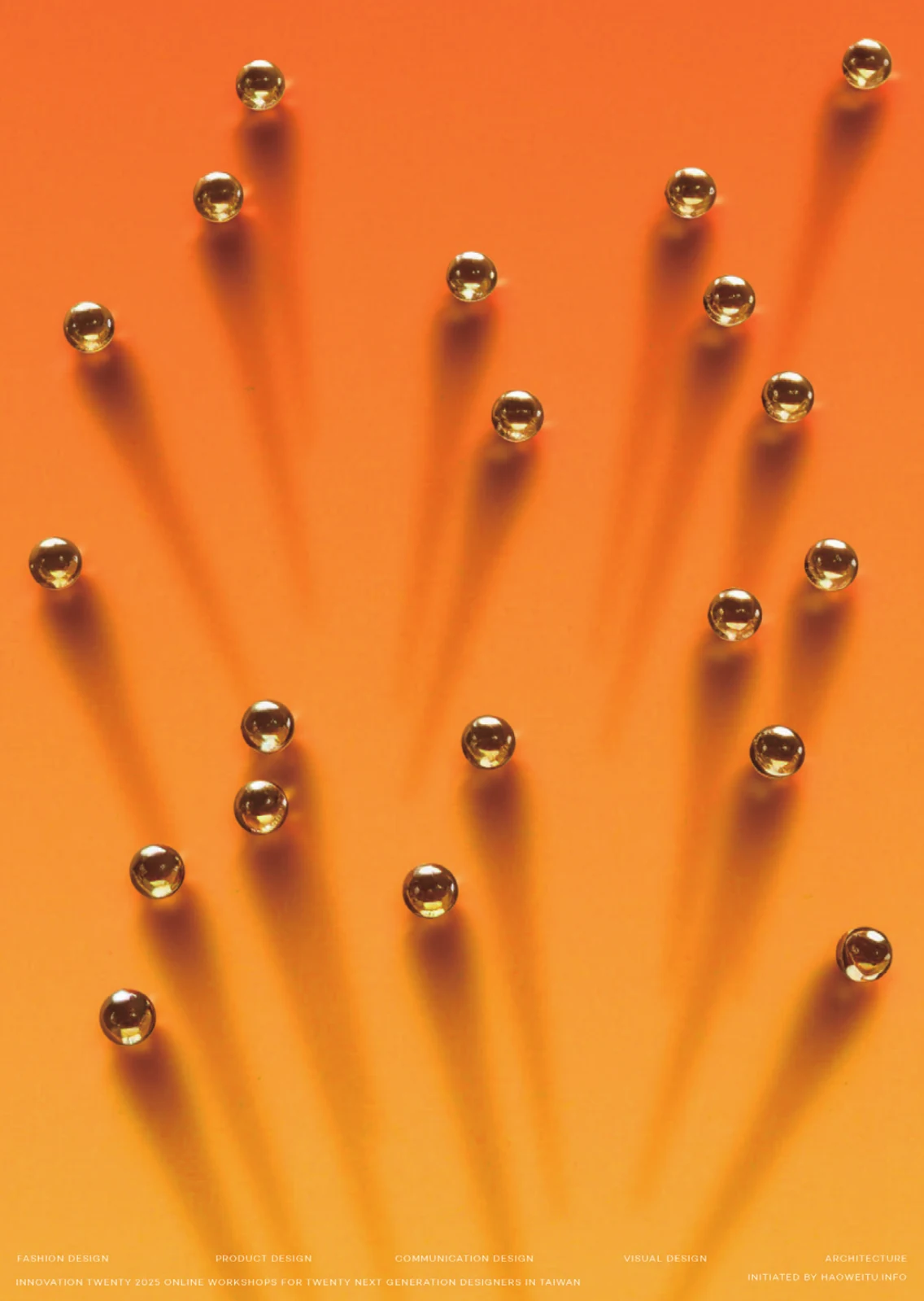 Orange Innovation Twenty poster with metallic forms